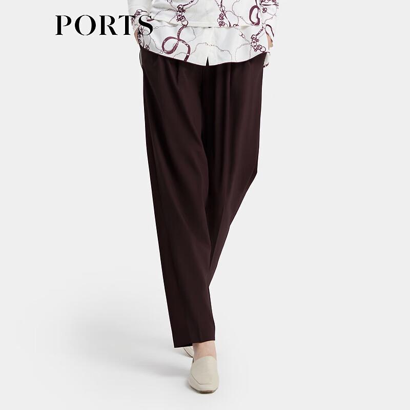PORTS Women's Pleated Design Tapered Pants