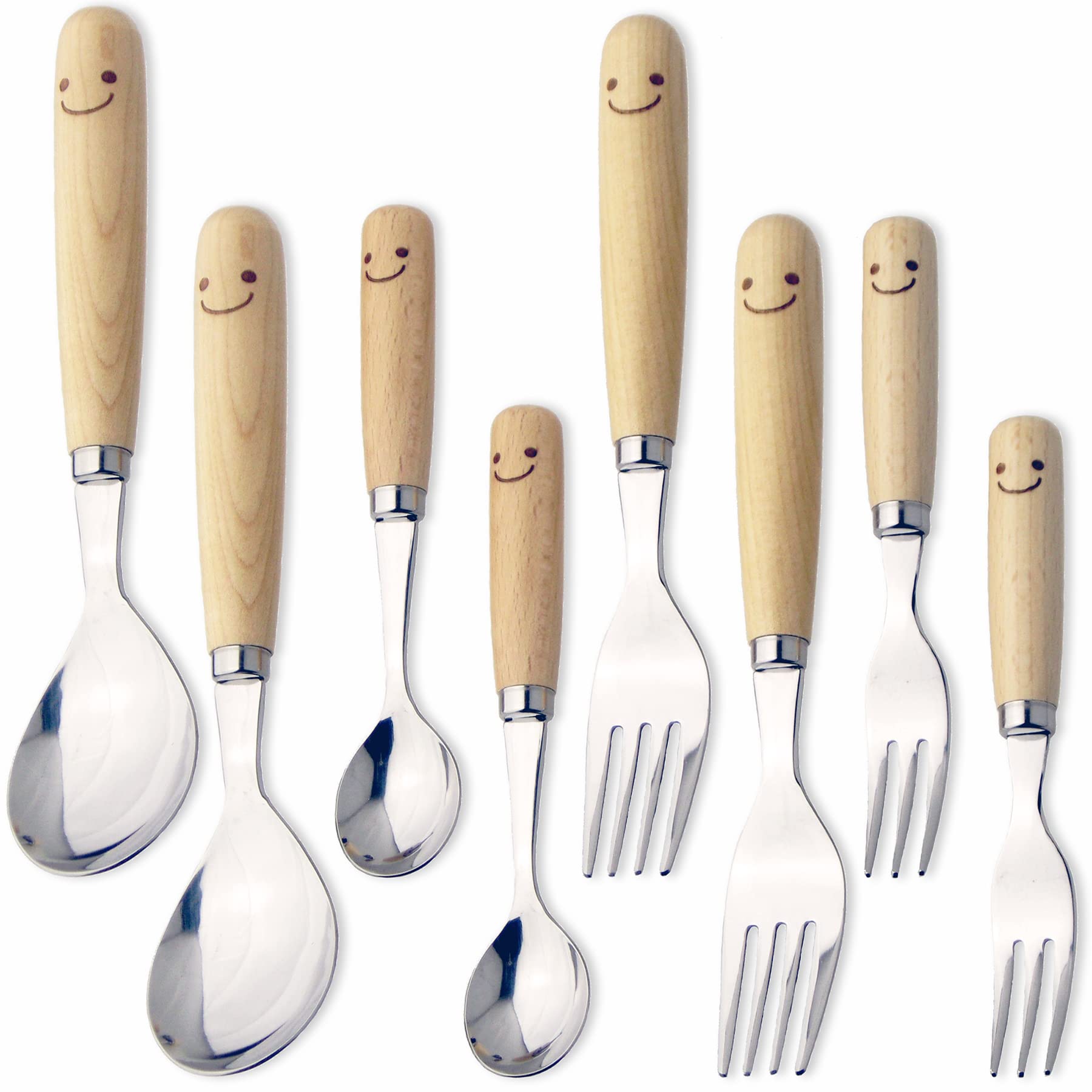 

Nagao WaiWai Kitchen Dinner Cutlery Stainless Steel and Made in Set, 8-Piece Set, Wood, Japan, WY-46