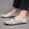 Men's Large Size Leather Loafers with Metal Buckle - New Fashion Casual Driving Shoes