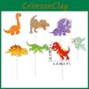 Themed Cake Dinosaur Accessory Paper Flag Plugin Set Birthday Party Decoration