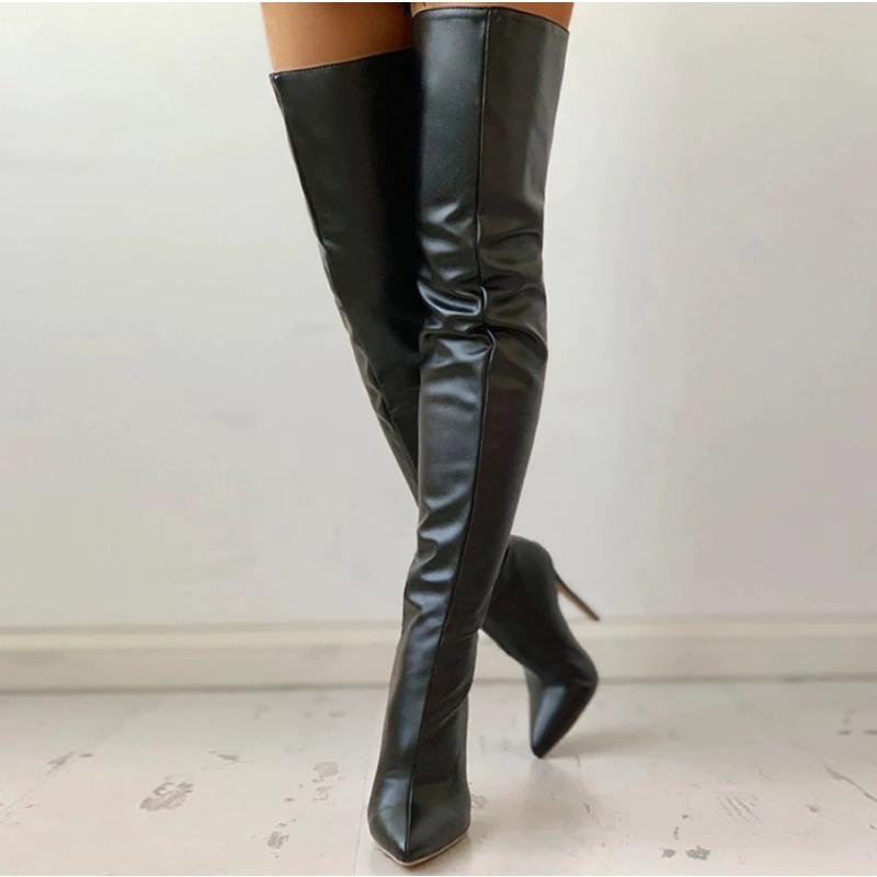New Style Women's Boots High Heel 11cm Over Knee Boots Large Size 34-43 Back Zipper Personality Boots Zapatos Mujer