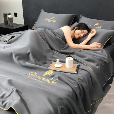 Luxury Washed Summer Cool Quilt Ice Silk Air-Conditioning Single Double Thin Blanket Bedding Queen Size (NO Pillowcase Sheet