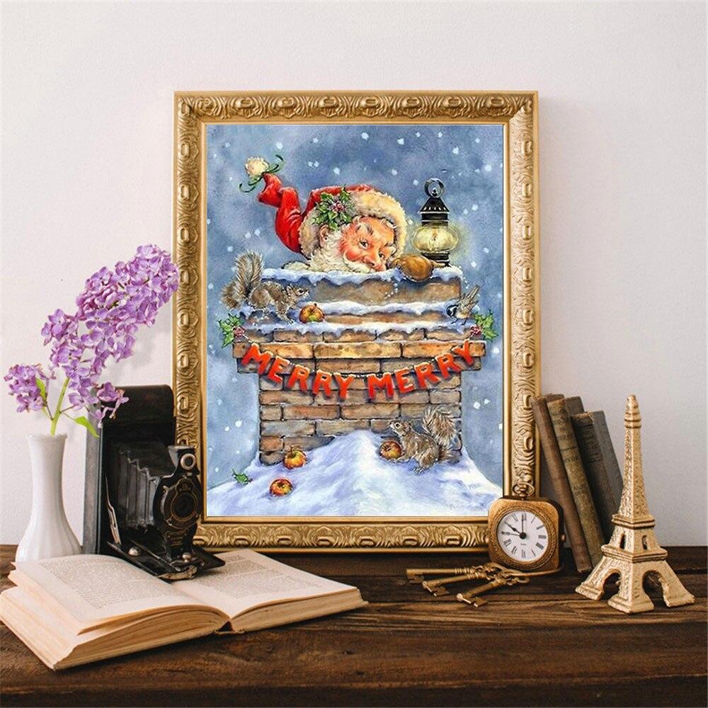Diamond Painting New Arrival Christmas Full Square Diamond Embroidery Santa Claus Kit Mosaic Cartoon Handmade Gift