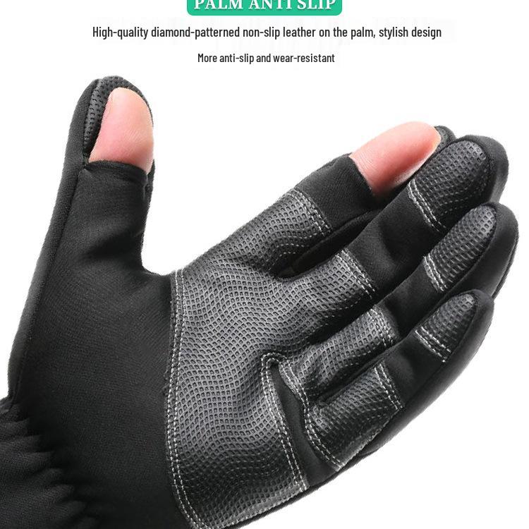 Men's Winter Fishing Gloves: Waterproof, Thorn-Proof, Fleece-Lined, Three-Fingerless Design for Ice & Cold Weather Fishing