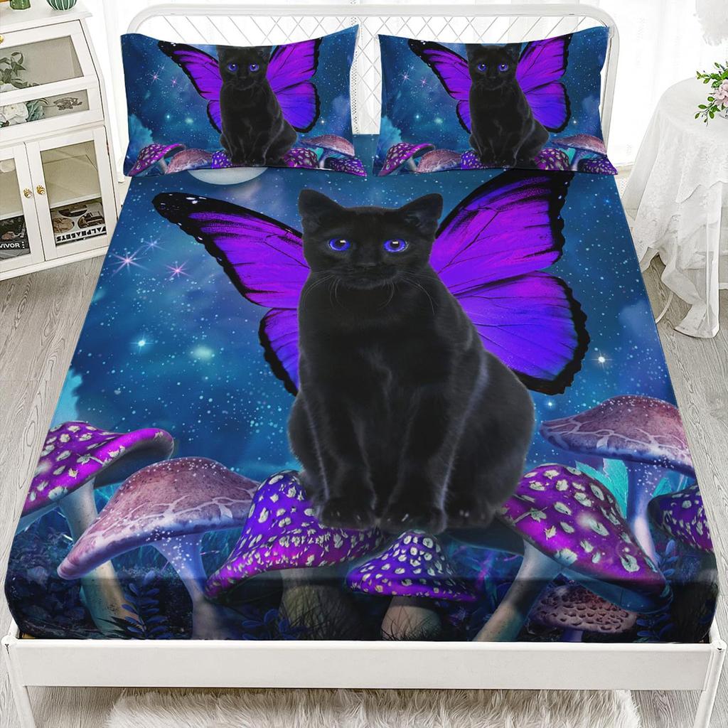 Beautiful Butterfly Pattern Mattress Three-Piece Digital Printing Bedding Mattress Three-Piece Set Small And Fresh