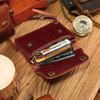 Vintage Genuine Leather Short Wallet New Style Top Layer Cowhide Storage Coin Purse Zipper Simple Magnetic Mini Card Holder