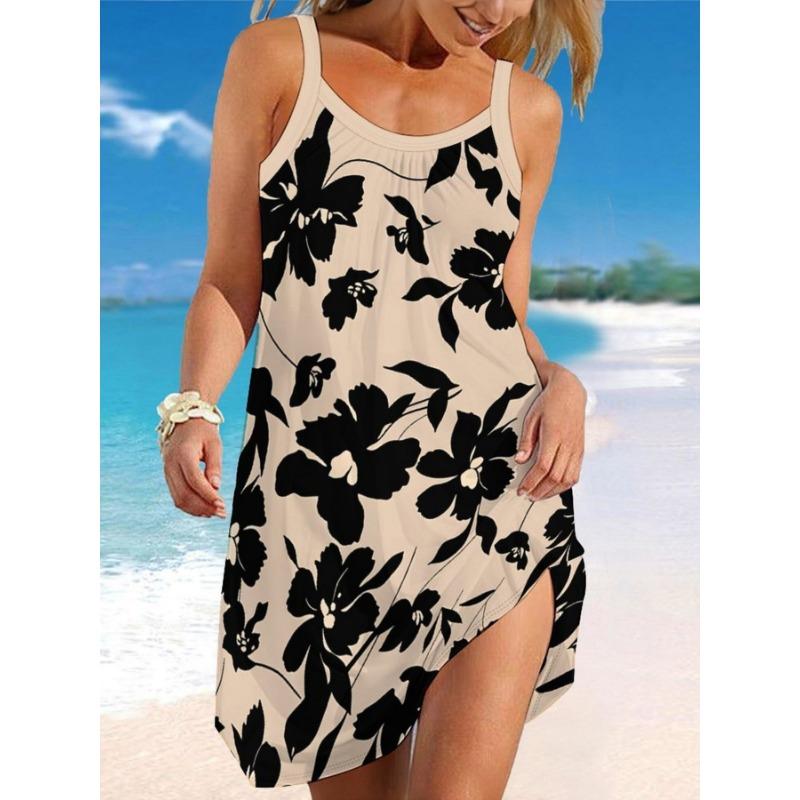 Женское модное летнее платье-слип с 3D-принтом 5XL