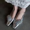 Luxury Women Mid Heels Sandals Sexy Heeled Shoes 2025 Summer Trend Fad Shallow Buckle Shoes Square Toe Chunky Sandalias De Mujer
