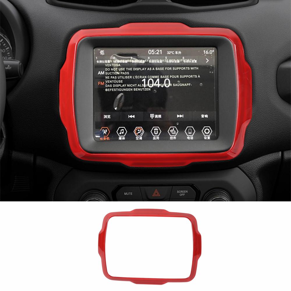 Center GPS Navigation Decoration Frame Cover Trim Stickers for Jeep Renegade 2018    2022 Car Interior