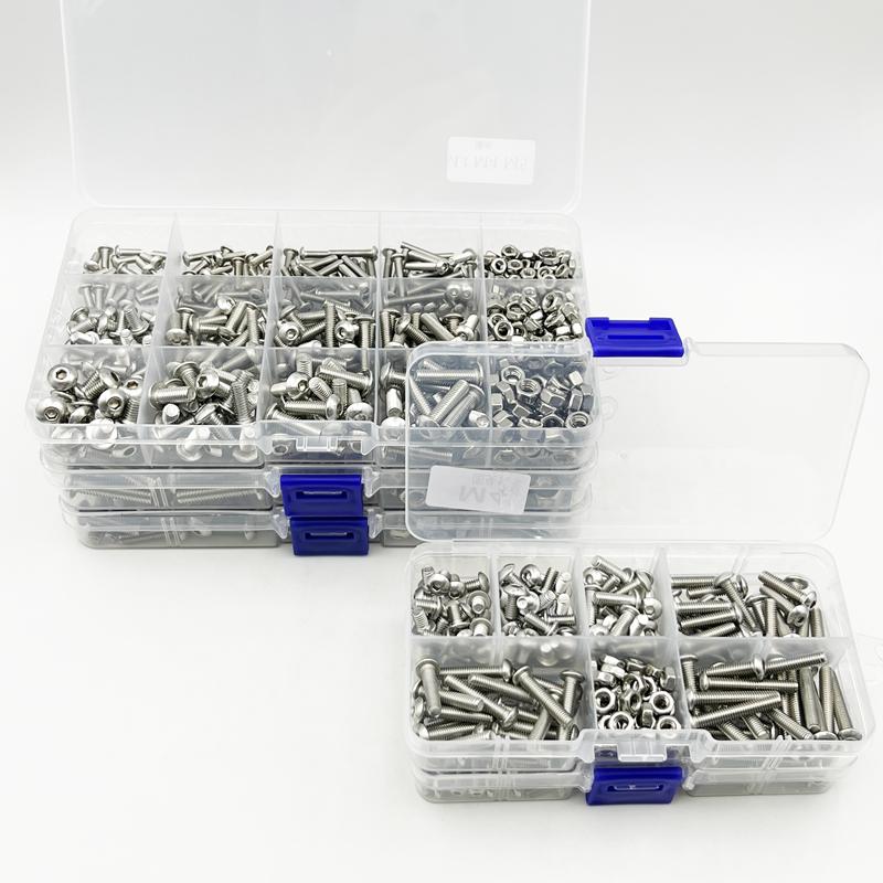 Round Pan Head Hexagon Socket Screw M2 M3 M4 M5 M6 A2 304 Stainless Steel Hex Mushroom Button Head Allen Bolt Nut for Motorcycle