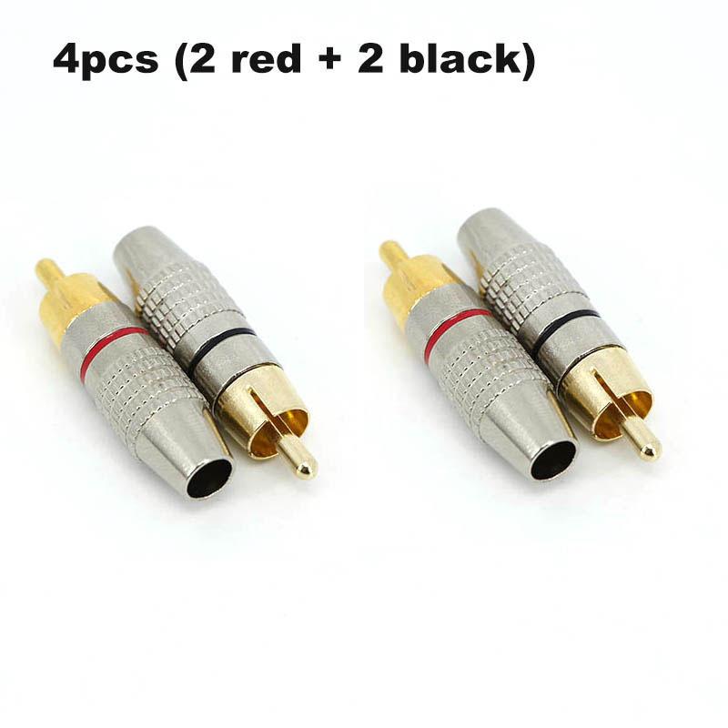 

RCA штекер Золоте покриття Аудіо Відео Блокування Кабельний штекер Роз єм rca без Пайка Адаптер Пайка Перетворювач 4pcs