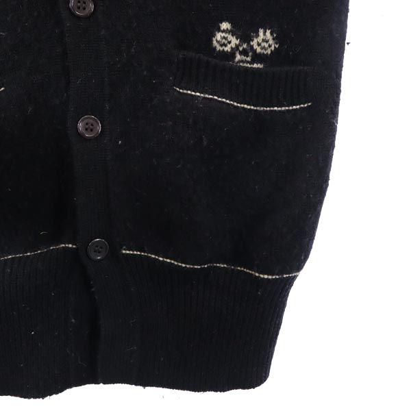 Y's Wool Long Sleeve V Neck Cardigan 2 Black Series Men's Used