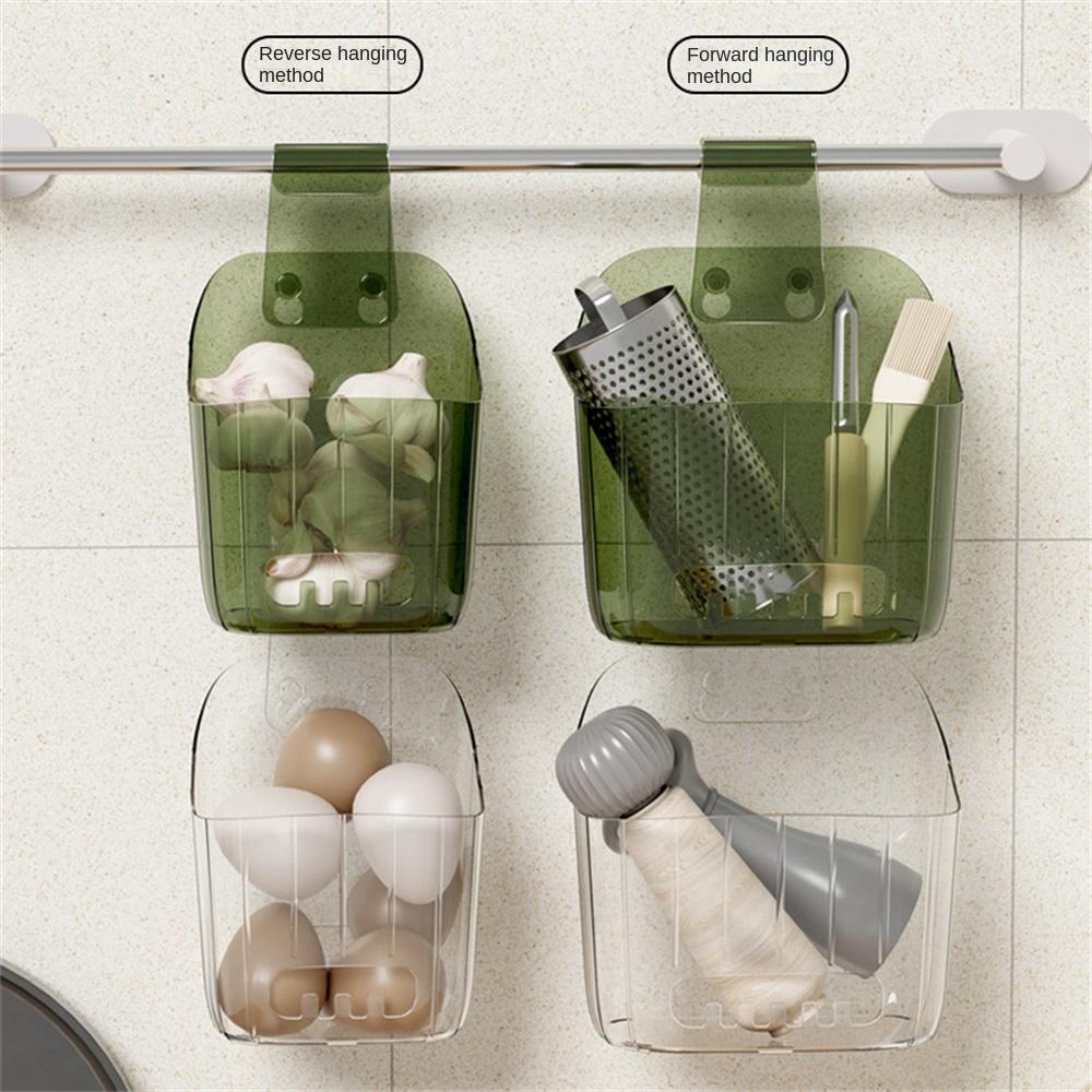 Stackable Storage Basket With Hook No Drilling Hanging Box House Container For Kitchen Bathroom Bedroom Accessories