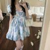 Summer New French First Love Platycodon Story Student Waist Thin Smudge Bubble Sleeve Dress