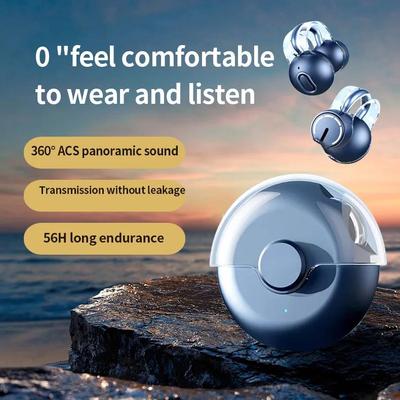 Open Ear Headphones Wireless Bluetooth Clip On Earbuds with MicrophoneWaterproof Workout Earbuds Men's and Women's Ear Buds Wireless