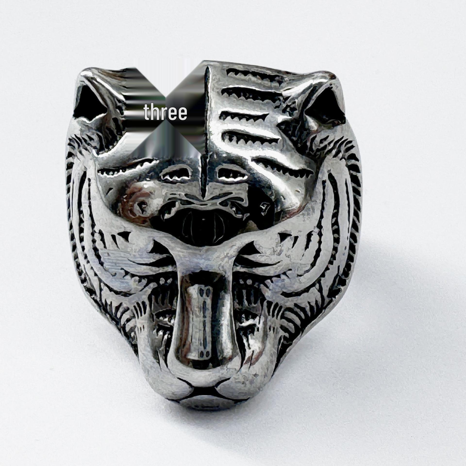 

Men s Stainless Steel Tiger Head Signet Ring: Bold, Fashionable, and Unique 62MM-US10