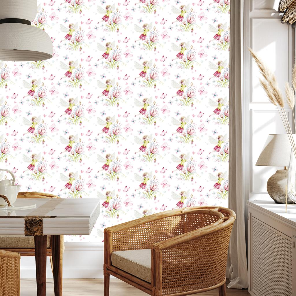 Fairies Among Flowers Wallpaper for Living Room and Bedroom 50x1000