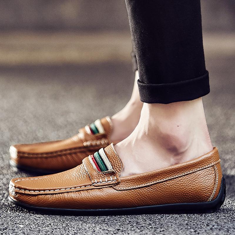 Large Size Loafers Shoes For Men Boat Shoes Leather Man Moccasins Mens Driving Shoes Casual Shoe Slip On Flats Mocasines Hombre