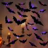 Halloween 3D Spider Bat LED Wall Decal Flashing Spooky Party Window Decoration Haunted Home Atmosphere Festival Decor
