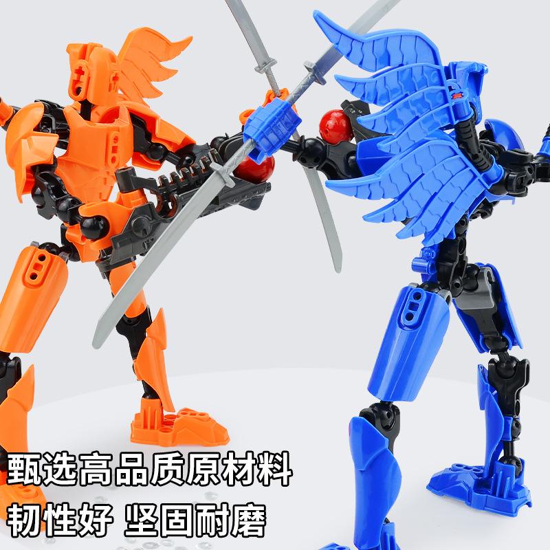 Children'S Educational Assembly Deformation Robot Model, Multi-Joint Movable Assembly Doll Building Block Toy