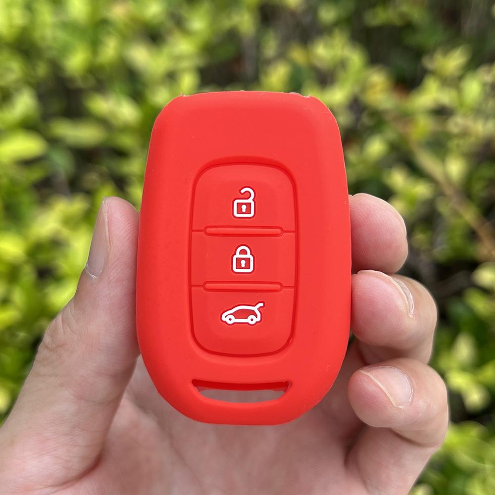 

Silicone Car Key Case Cover For Dacia Logan 2021 For Renault TWingo 3 Duster Captur Logan Laguna Scenic Key Cover Remote Shell красный