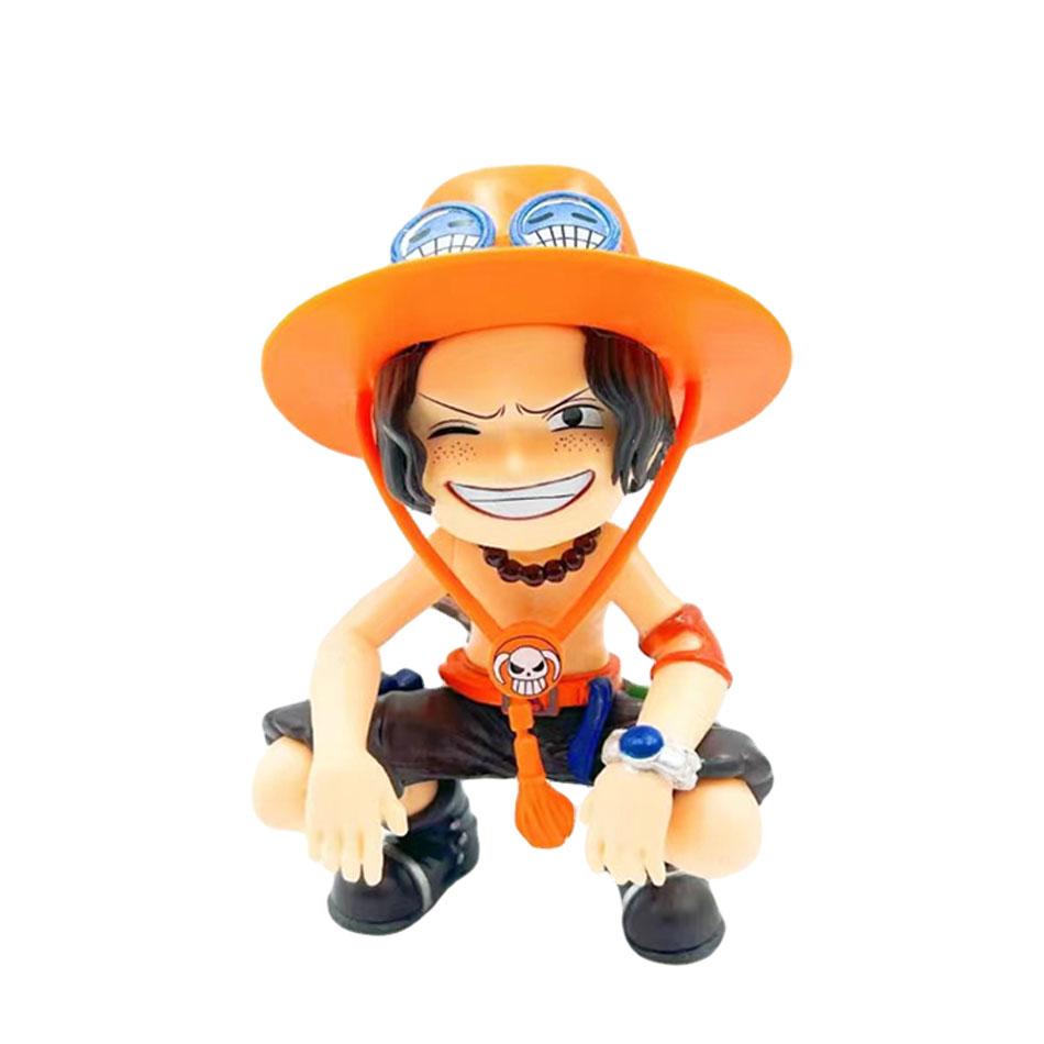2pcs One Piece Laughter Series Ace Couchant Anime Figure Model Gk Statue Boys Collection Desktop Decoration Ornament Toys Gifts