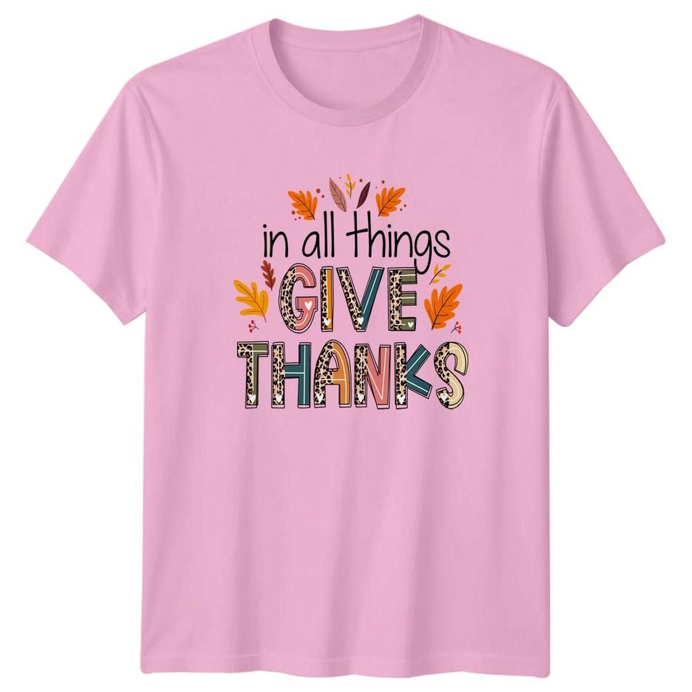 In All Things Give Thanks Unisexs TShirt Boho Autumn Thanksgiving Gift For Her