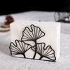 1 Pièce Porte-serviettes Feuille de Ginkgo en Métal Porte-mouchoirs Pour Restaurant Hôtel Café Table à Manger Base Verticale Carrée Porte-papier Essuie-tout