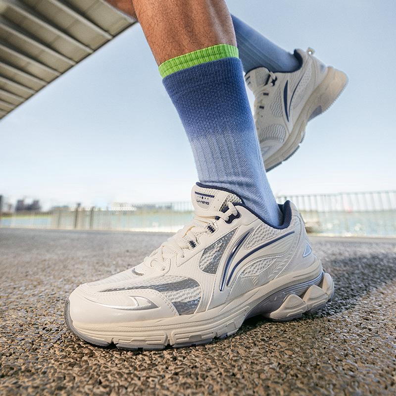 Li Ning Fuyiao 2.0 Comfortable Retro Synthetic Leather Non-Slip Wear-Resistant Breathable Low-Top Casual Running Shoes Men Sneaker ARXU001-9