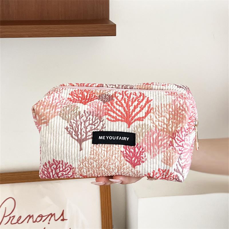 New Corduroy Storage Bag Cosmetic Bag Large Capacity Portable Cosmetic Bag Clutch Bag Storage Bag