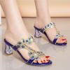 Fashion 2025 New Fashion Sandals Women's Diamond Sandals High Heel Slippers Non Slip Banquet Shoes Diamond Beach Shoes Women