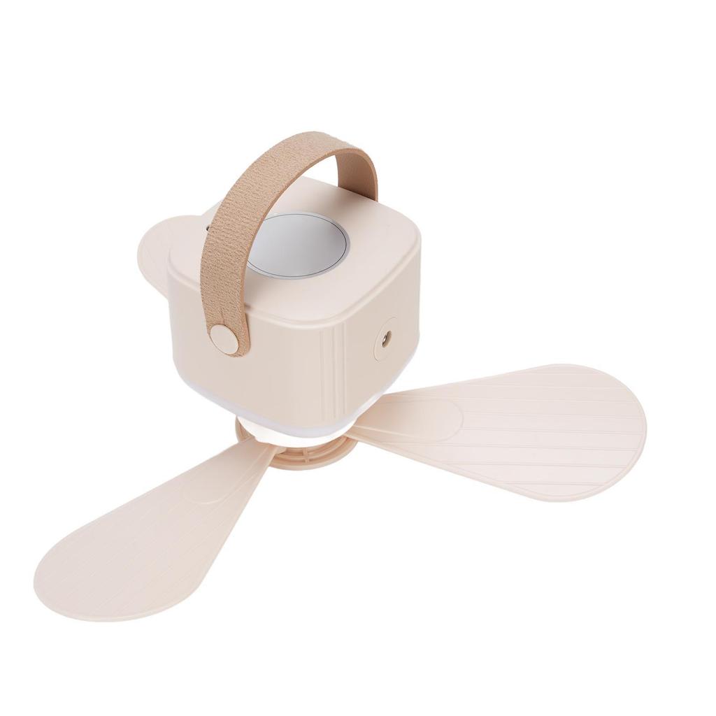 Small Portable USB Ceiling Fan with Light Remote Control Timer 4 Wind Speed Tent Hanging Fan for Camping Outdoor