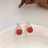 Korean Luxury Rhinestone Pearl Stud Earrings: Elegant, Sweet, Retro-Style Ear Ornaments