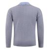 Men's Solid-color Casual V-neck Pullover Knitted Sweater With Two Striped Neck Sweaters
