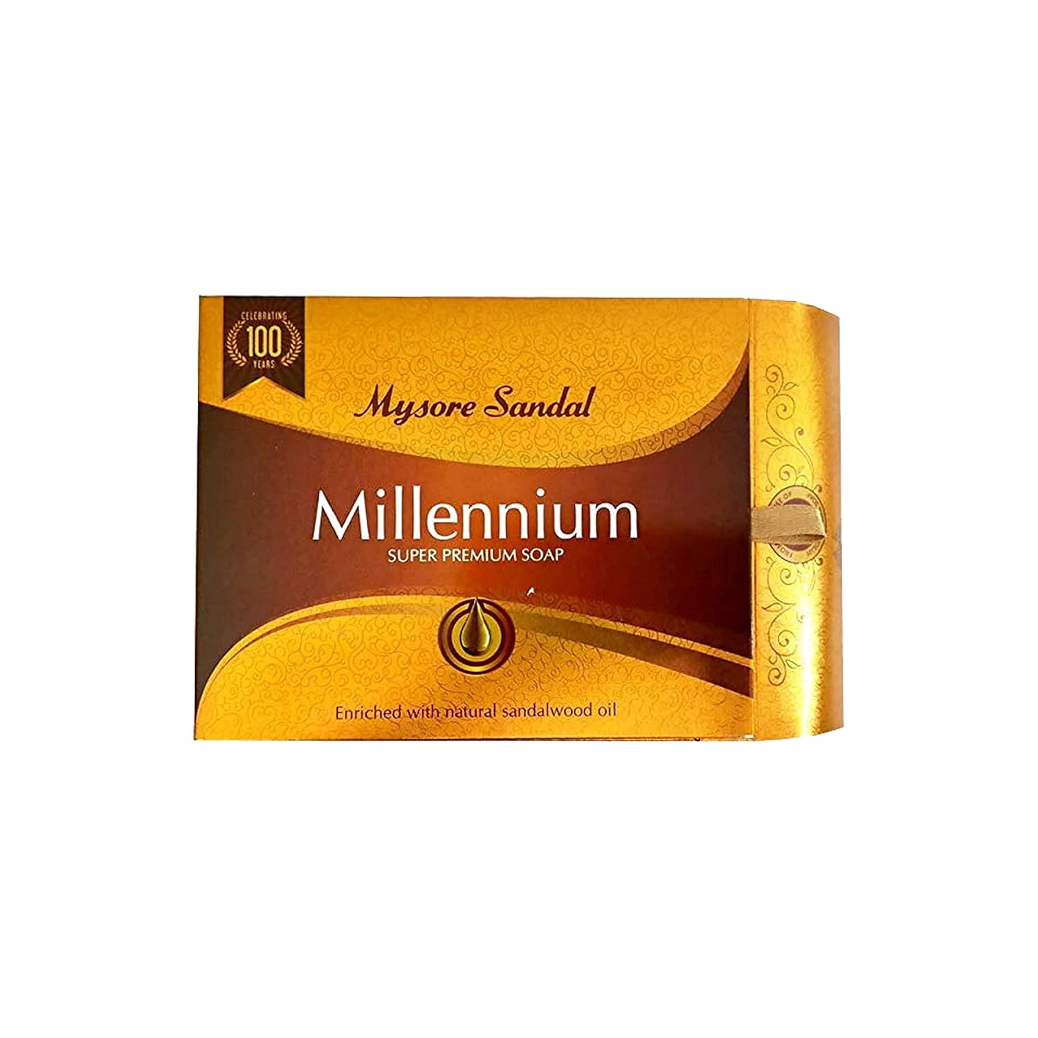 Мыло-брусок Mysore Sandal Millennium 150 г, Премиальное сандаловое мыло для ежедневного очищения, Увлажнения, Ванны, С стойким ароматом