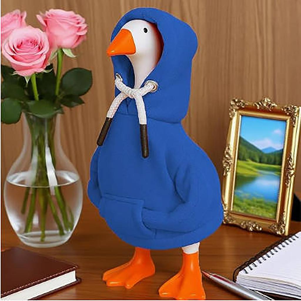 Schreibtisch Gänsekostüm - Kapuzenpullover Tischplatte Tier Outfit Deko | 7 Zoll Gänse Statue Kleidung Kostüm Dekoration Für Veranda Tischplatte Outdoor Party Feiertag