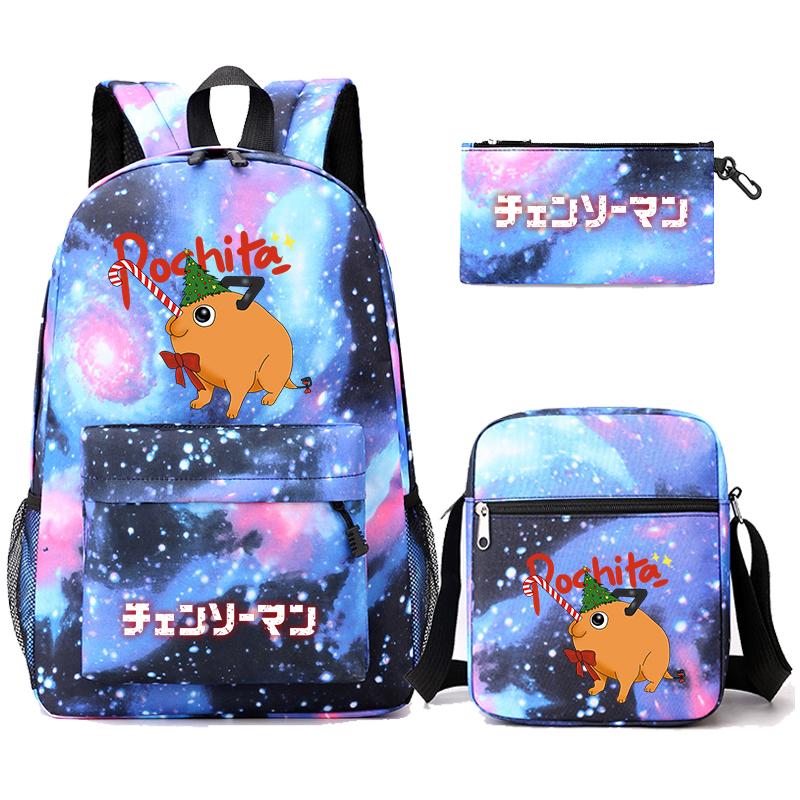 3 Teile/satz Anime Gedruckt Rucksack Sharingan Jugendliche Große Kapazität Cartoon Student Schul Mädchen Zurück Zu Schule Tasche