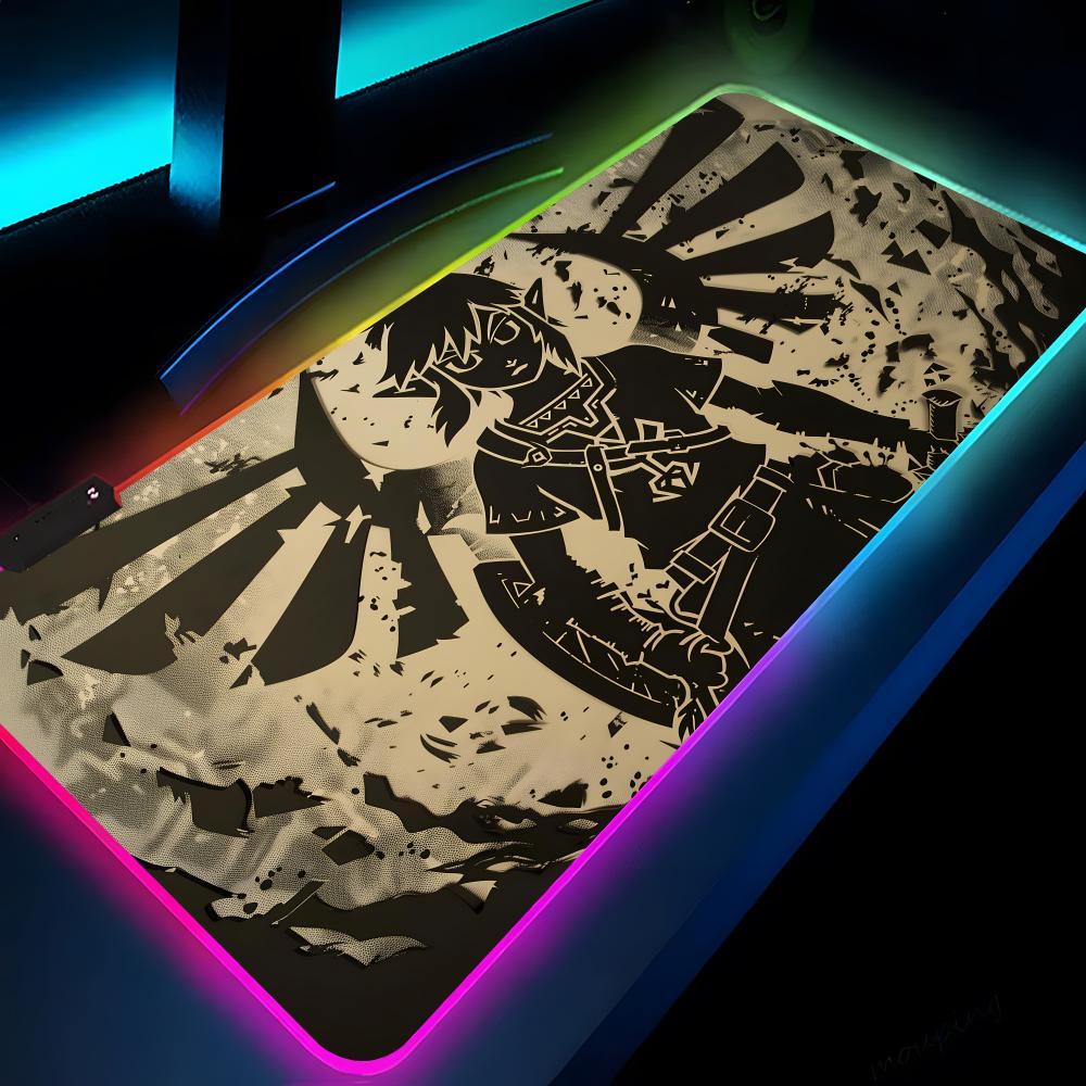 The L-LegendS of ZeldaES Mouse Pad Gaming LED 700x300 Mouse Mat Mousemats Table Video Game Pads PC Desk Mat RGB Keyboard Mat XXL