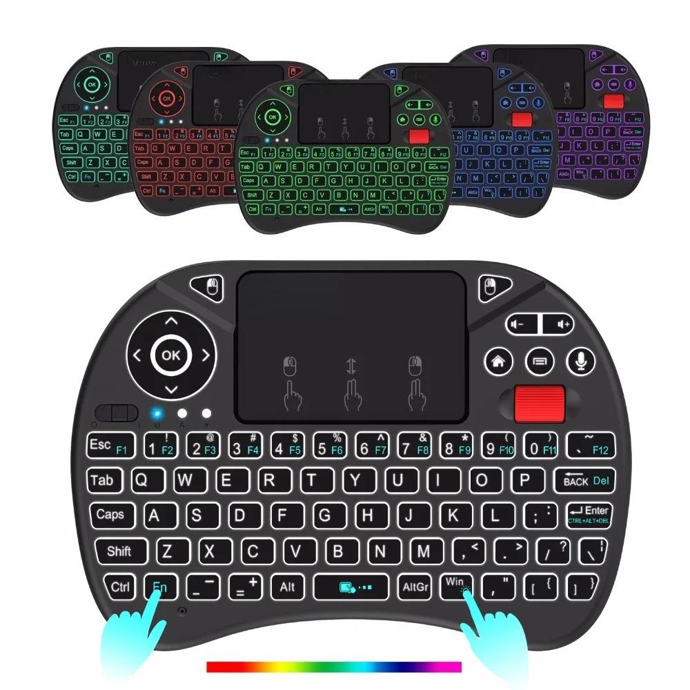 2.4GHz Wireless English Remote Control Keyboard with Touchpad Backlit for Android TV Box Pc Mouse Combo Turbo Function