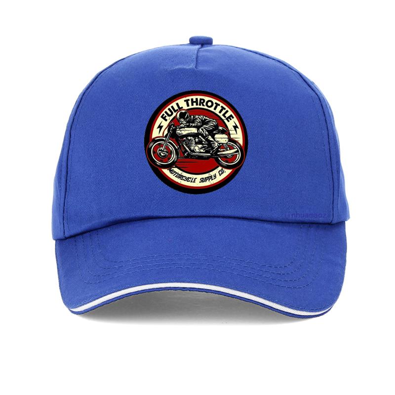Full Throttle Cafe Racer Rockabilly Baseball Cap  Summer Cotton Dad Hat Casual Brand Adjustable Snapback Hat