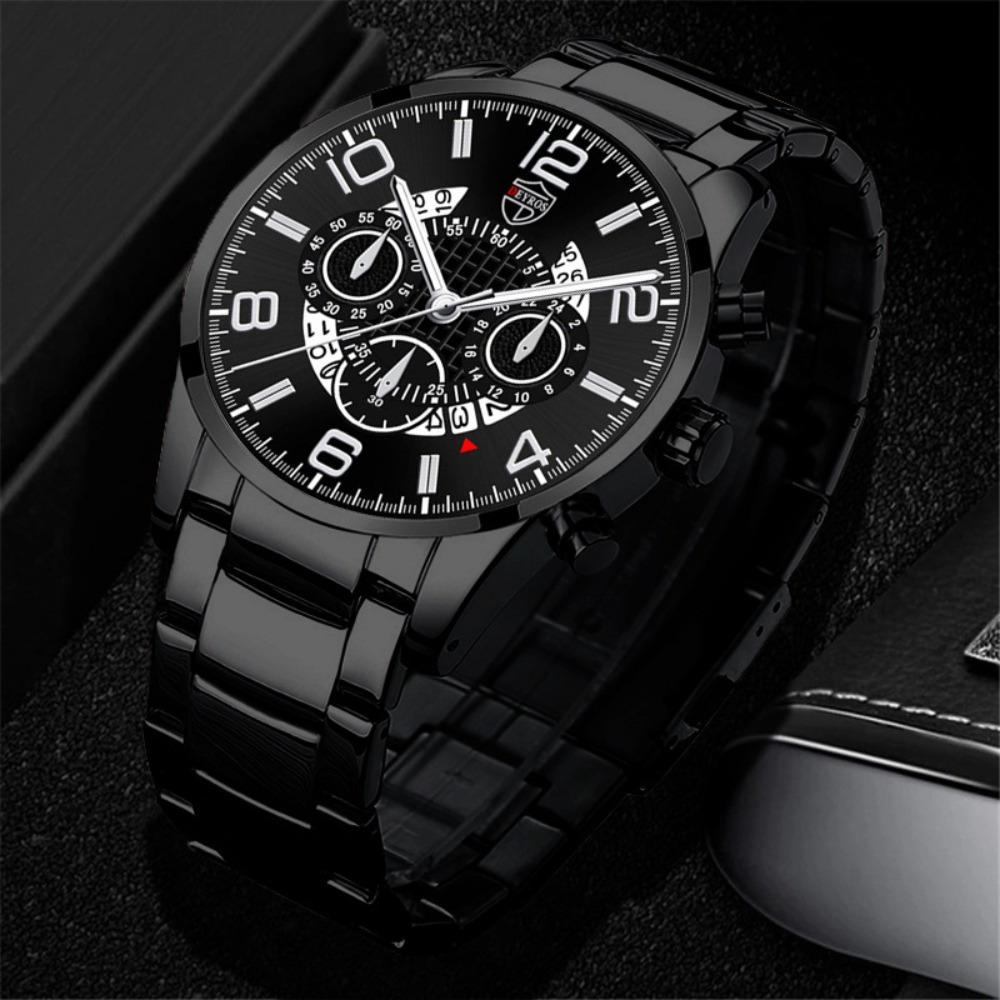 Watch Four-Piece Men'S Watch Steel Belt Men'S Quartz Watch Men'S Matching