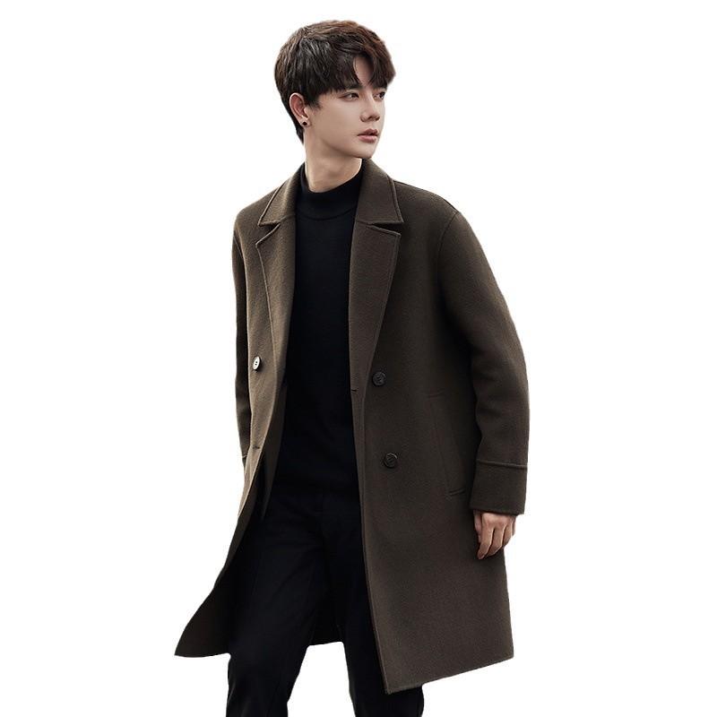 Double-sided coat men's autumn and winter double-breasted buttons medium and long clothes men's wool coat coat