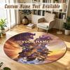 World of Warcraft Personalized Round Rug Support Custom Name, Soft Home Decor Mat