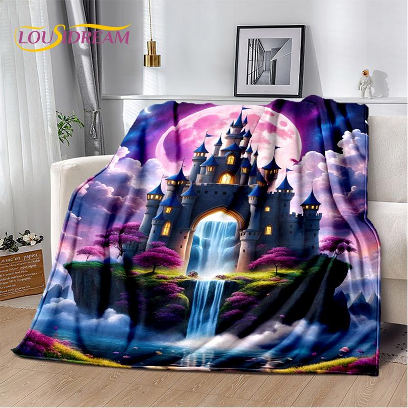 Fairyland Fairy Tale Castle Mysterious Gothic Dream Cartoon Soft Blanket,Soft Throw Blanket for Home Bedroom Bed Sofa Child Gift