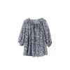 Summer New Seven Quarter Sleeve Lace Up Printed Top for Women Fashionable and Versatile Loose Fitting Shirt Small Top