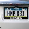 Funny Metal Aluminum License Plate Frame With Humor Texts Blessed Christian Black Car Cover Tag Holder Decoration With 2 Holes And Screws For Women