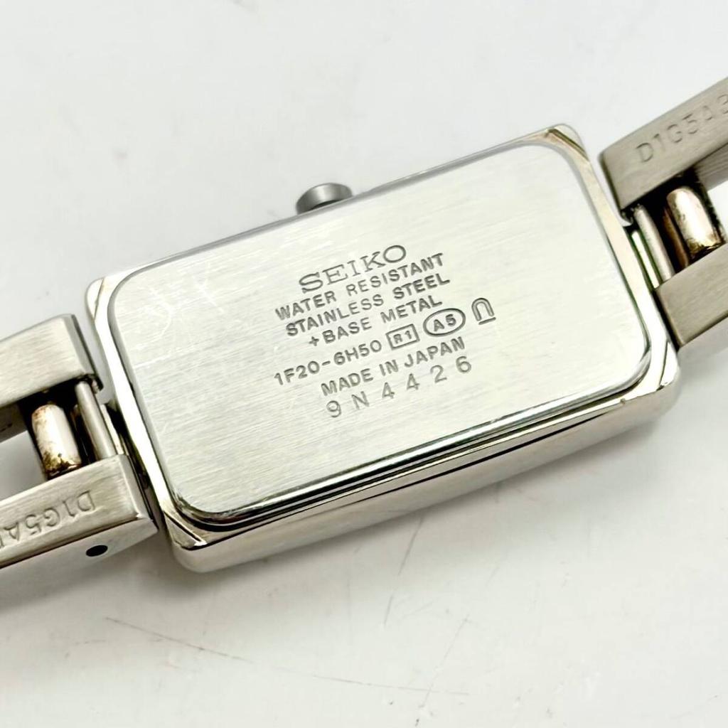 SEIKO Cut 9N4426 [Excellent Condition/ New Battery] Ladies' Watch, Pink, Glass, Silver, Square, 1F20-6H50