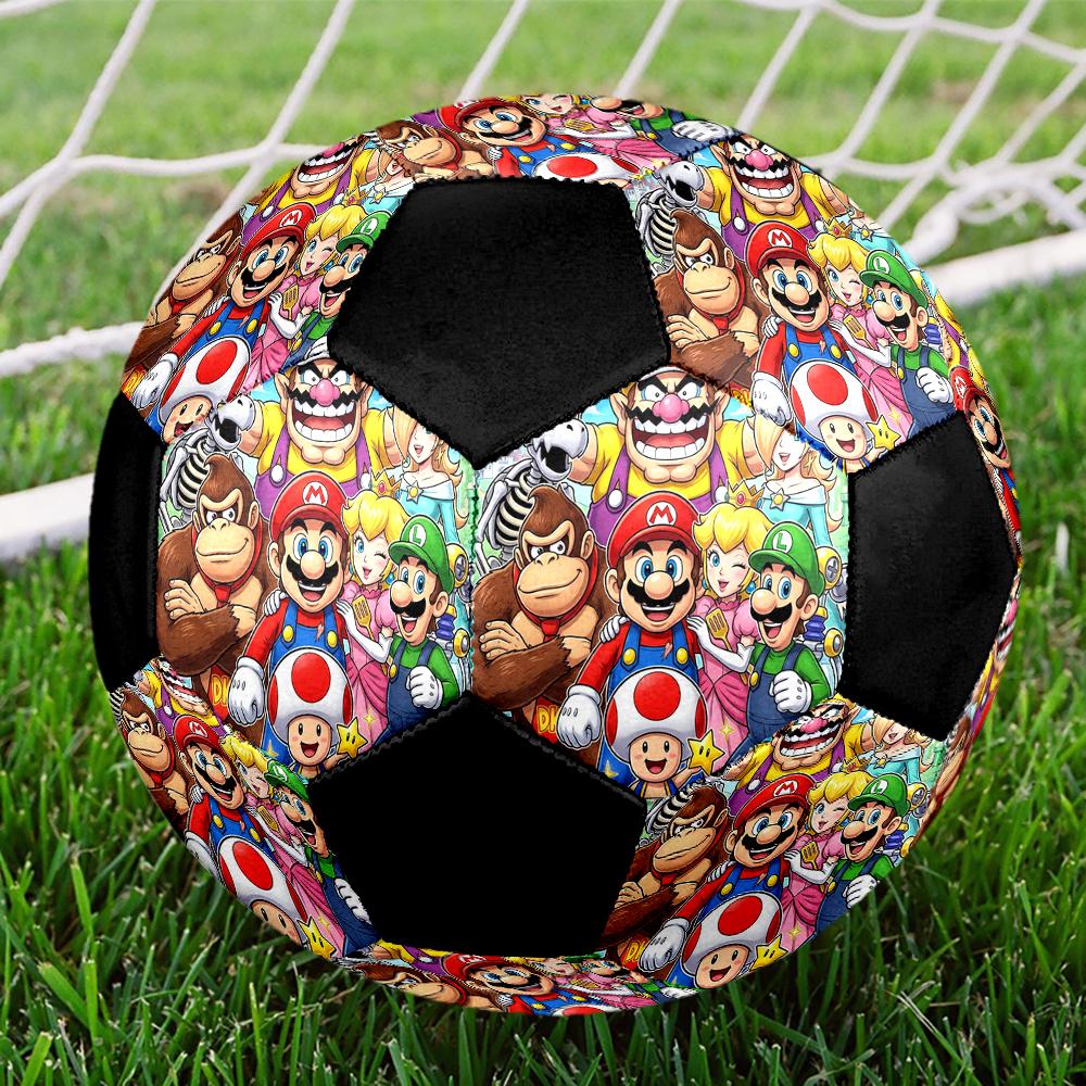 1pc Super Mario Football Soccer Ball Size 5 Indoor Soccer Ball Fashion Colorful Backyard Game -Great For Sports Fans Gift HE105