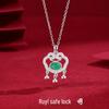 S925 Sterling Silver Auspicious Cloud Bell Niche Longevity Pendant with Chalcedony for Women – Hanfu Collarbone Chain