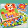 Wooden 3d Puzzle Board With Large Mushroom Nails For Preschool Educational Play